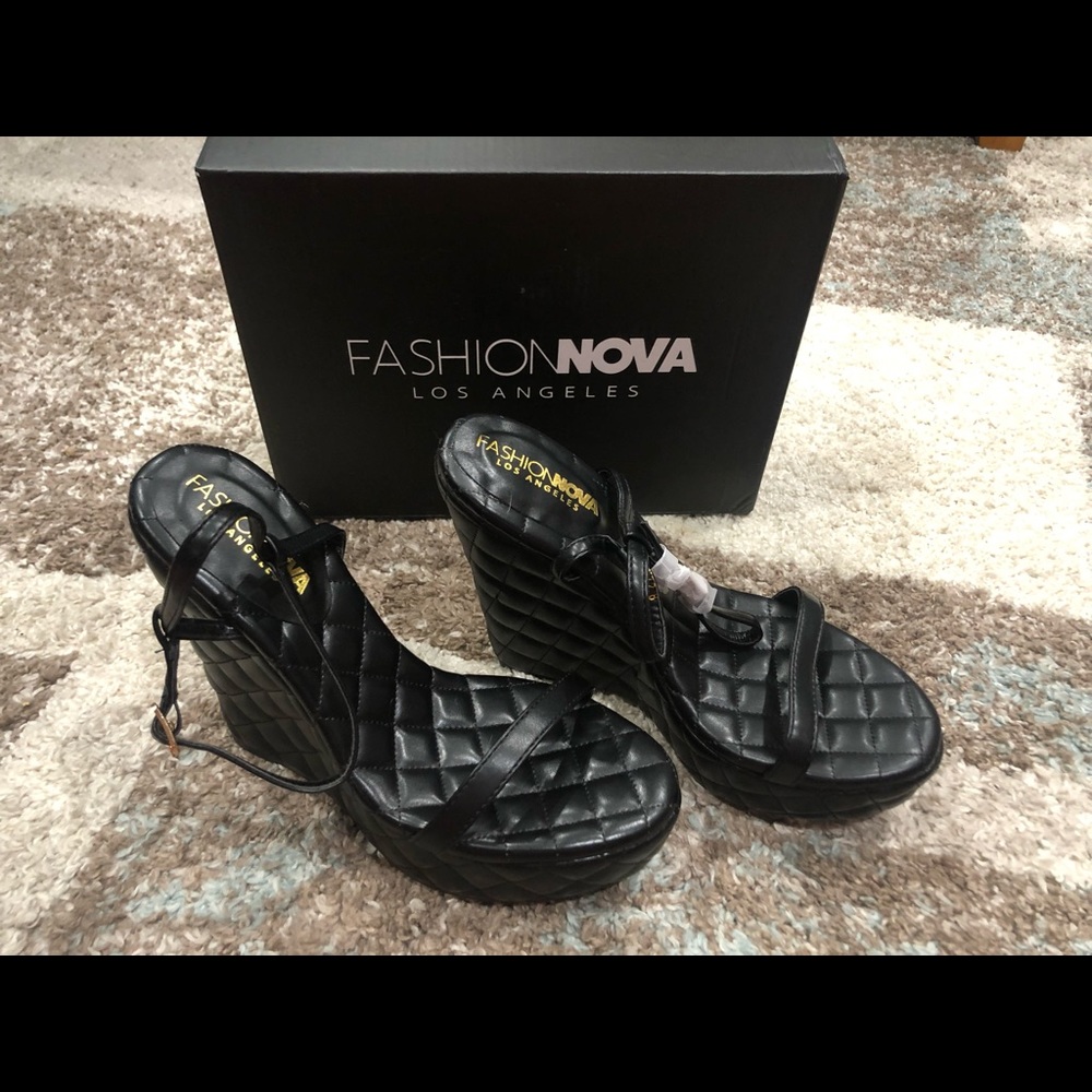 Black Wedge Heels